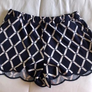 Blue and white shorts